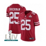 Men's San Francisco 49ers #25 Richard Sherman Red Team Color Vapor Untouchable Limited Player Super Bowl LIV Bound Football Jersey