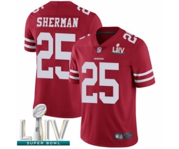 Men's San Francisco 49ers #25 Richard Sherman Red Team Color Vapor Untouchable Limited Player Super Bowl LIV Bound Football Jersey