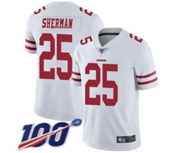 Men's San Francisco 49ers #25 Richard Sherman White Vapor Untouchable Limited Player 100th Season Football Jersey