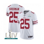 Men's San Francisco 49ers #25 Richard Sherman White Vapor Untouchable Limited Player Super Bowl LIV Bound Football Jersey