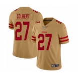 Men's San Francisco 49ers #27 Adrian Colbert Limited Gold Inverted Legend Football Jersey