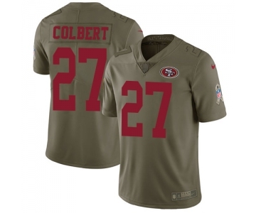 Men's San Francisco 49ers #27 Adrian Colbert Limited Olive 2017 Salute to Service Football Jersey