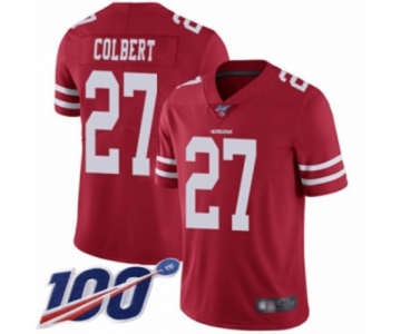 Men's San Francisco 49ers #27 Adrian Colbert Red Team Color Vapor Untouchable Limited Player 100th Season Football Jersey