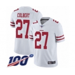 Men's San Francisco 49ers #27 Adrian Colbert White Vapor Untouchable Limited Player 100th Season Football Jersey