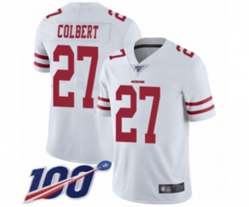 Men's San Francisco 49ers #27 Adrian Colbert White Vapor Untouchable Limited Player 100th Season Football Jersey