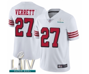 Men's San Francisco 49ers #27 Jason Verrett Limited White Rush Vapor Untouchable Super Bowl LIV Bound Football Jersey