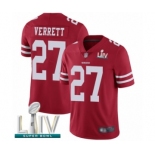 Men's San Francisco 49ers #27 Jason Verrett Red Team Color Vapor Untouchable Limited Player Super Bowl LIV Bound Football Jersey