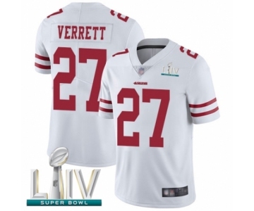 Men's San Francisco 49ers #27 Jason Verrett White Vapor Untouchable Limited Player Super Bowl LIV Bound Football Jersey