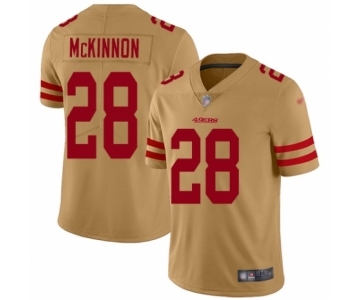 Men's San Francisco 49ers #28 Jerick McKinnon Limited Gold Inverted Legend Football Jersey