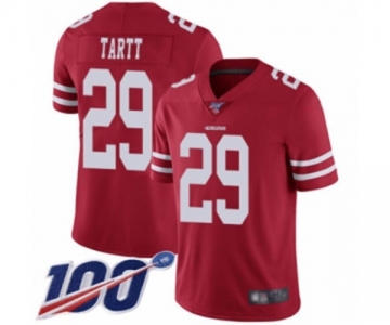 Men's San Francisco 49ers #29 Jaquiski Tartt Red Team Color Vapor Untouchable Limited Player 100th Season Football Jersey