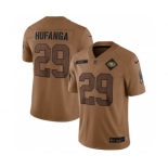 Men's San Francisco 49ers #29 Talanoa Hufanga 2023 Brown Salute To Service Limited Football Stitched Jersey