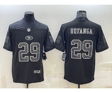 Men's San Francisco 49ers #29 Talanoa Hufanga Black Reflective Limited Stitched Football Jersey