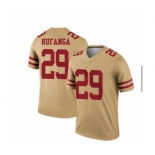 Men's San Francisco 49ers #29 Talanoa Hufanga Gold Inverted Legend Jersey