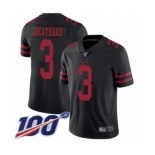 Men's San Francisco 49ers #3 C. J. Beathard Black Vapor Untouchable Limited Player 100th Season Football Jersey