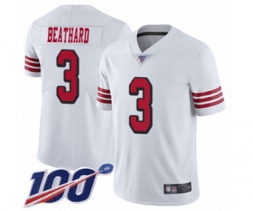 Men's San Francisco 49ers #3 C. J. Beathard Limited White Rush Vapor Untouchable 100th Season Football Jersey