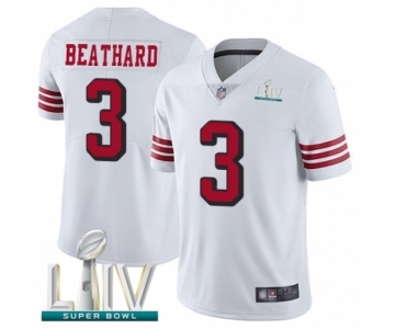 Men's San Francisco 49ers #3 C. J. Beathard Limited White Rush Vapor Untouchable Super Bowl LIV Bound Football Jersey