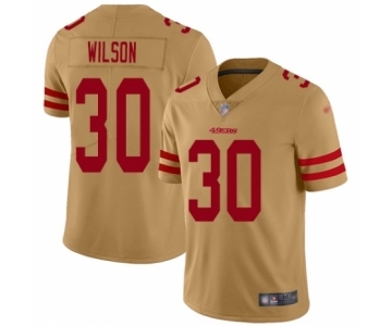 Men's San Francisco 49ers #30 Jeff Wilson Limited Gold Inverted Legend Football Jersey