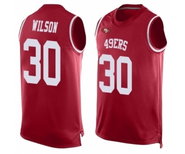 Men's San Francisco 49ers #30 Jeff Wilson Limited Red Player Name & Number Tank Top Football Jersey