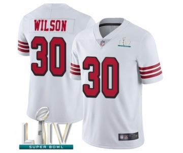 Men's San Francisco 49ers #30 Jeff Wilson Limited White Rush Vapor Untouchable Super Bowl LIV Bound Football Jersey