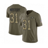 Men's San Francisco 49ers #31 Raheem Mostert Limited Olive Camo 2017 Salute to Service Football Jersey