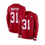 Men's San Francisco 49ers #31 Raheem Mostert Limited Red Therma Long Sleeve Football Jersey