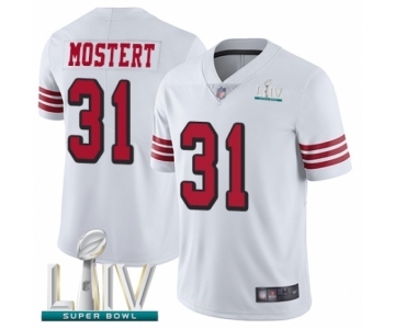 Men's San Francisco 49ers #31 Raheem Mostert Limited White Rush Vapor Untouchable Super Bowl LIV Bound Football Jersey