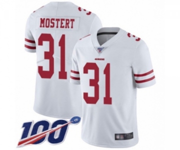 Men's San Francisco 49ers #31 Raheem Mostert White Vapor Untouchable Limited Player 100th Season Football Jersey