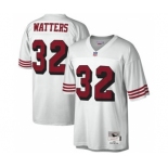 Men's San Francisco 49ers #32 Ricky Watters White Legacy Football Mitchell & Ness Throwback Jersey