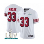 Men's San Francisco 49ers #33 Tarvarius Moore Limited White Rush Vapor Untouchable Super Bowl LIV Bound Football Jersey