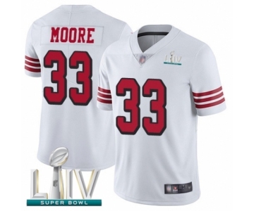 Men's San Francisco 49ers #33 Tarvarius Moore Limited White Rush Vapor Untouchable Super Bowl LIV Bound Football Jersey