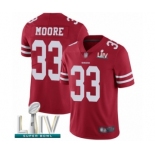 Men's San Francisco 49ers #33 Tarvarius Moore Red Team Color Vapor Untouchable Limited Player Super Bowl LIV Bound Football Jersey