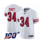 Men's San Francisco 49ers #34 Jason Verrett Limited White Rush Vapor Untouchable 100th Season Football Jersey