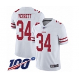 Men's San Francisco 49ers #34 Jason Verrett White Vapor Untouchable Limited Player 100th Season Football Jersey