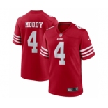 Men's San Francisco 49ers #4 Jake Moody Red Football Stitched Game Jersey