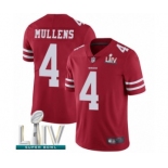 Men's San Francisco 49ers #4 Nick Mullens Red Team Color Vapor Untouchable Limited Player Super Bowl LIV Bound Football Jersey