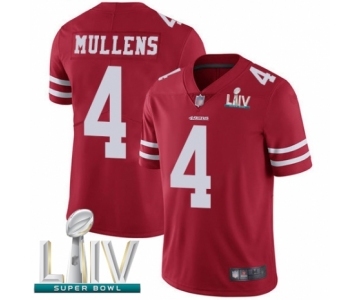 Men's San Francisco 49ers #4 Nick Mullens Red Team Color Vapor Untouchable Limited Player Super Bowl LIV Bound Football Jersey