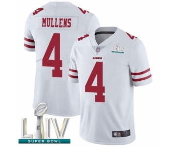 Men's San Francisco 49ers #4 Nick Mullens White Vapor Untouchable Limited Player Super Bowl LIV Bound Football Jersey