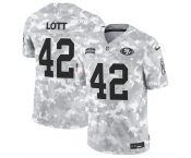 Men's San Francisco 49ers #42 Ronnie Lott 2024 F.U.S.E Arctic Camo Salute To Service Limited Stitched Football Jersey