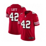 Men's San Francisco 49ers #42 Ronnie Lott Limited Red Rush Vapor Untouchable Football Jerseys