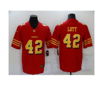 Men's San Francisco 49ers #42 Ronnie Lott Red Gold Untouchable Limited Jersey