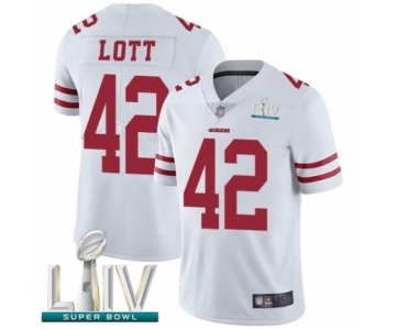 Men's San Francisco 49ers #42 Ronnie Lott White Vapor Untouchable Limited Player Super Bowl LIV Bound Football Jersey