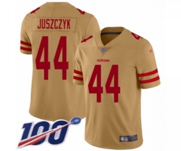 Men's San Francisco 49ers #44 Kyle Juszczyk Limited Gold Inverted Legend 100th Season Football Jersey