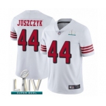 Men's San Francisco 49ers #44 Kyle Juszczyk Limited White Rush Vapor Untouchable Super Bowl LIV Bound Football Jersey