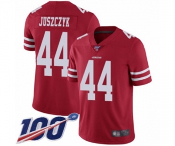 Men's San Francisco 49ers #44 Kyle Juszczyk Red Team Color Vapor Untouchable Limited Player 100th Season Football Jersey