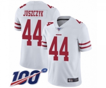 Men's San Francisco 49ers #44 Kyle Juszczyk White Vapor Untouchable Limited Player 100th Season Football Jersey