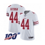 Men's San Francisco 49ers #44 Tom Rathman White Vapor Untouchable Limited Player 100th Season Football Jersey