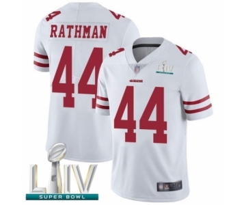 Men's San Francisco 49ers #44 Tom Rathman White Vapor Untouchable Limited Player Super Bowl LIV Bound Football Jersey