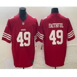 Men's San Francisco 49ers #49 Faithful Red 2023 FUSE Vapor Limited Stitched Jersey