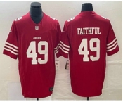 Men's San Francisco 49ers #49 Faithful Red 2023 FUSE Vapor Limited Stitched Jersey