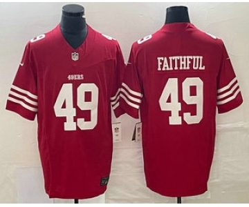 Men's San Francisco 49ers #49 Faithful Red 2023 FUSE Vapor Limited Stitched Jersey